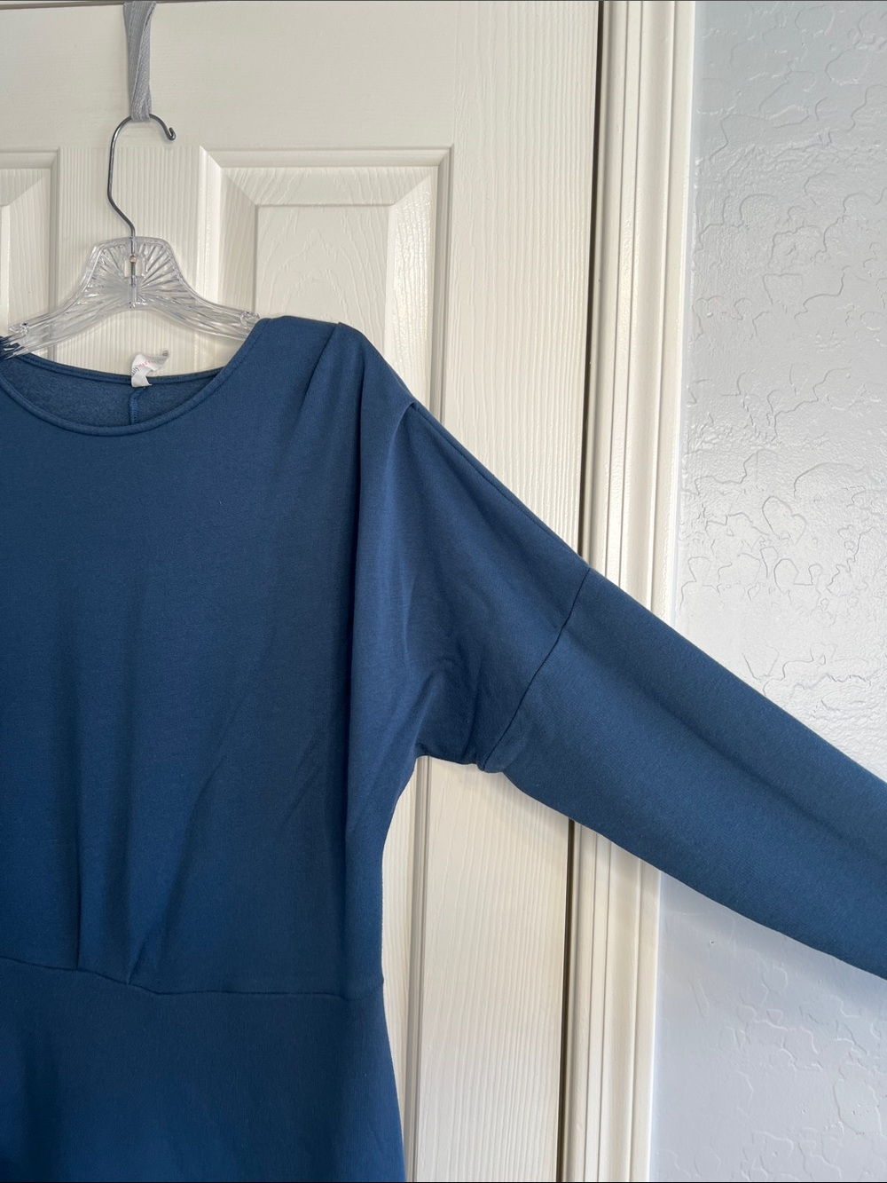 Anthropologie Daily Practice teal Long Sleeve Asymmetrical Mini Dress Size Small - Picture 6 of 10